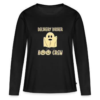 Livreur Boo Crew Effrayant Halloween Party - T-shirt manches longues Premium bio Femme - noir - Devant - Julia (174cm)
