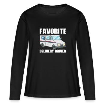 Costume préféré du chauffeur-livreur - T-shirt manches longues Premium bio Femme - noir - Devant - Julia (174cm)