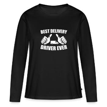 Meilleur chauffeur-livreur de tous les temps - T-shirt manches longues Premium bio Femme - noir - Devant - Julia (174cm)