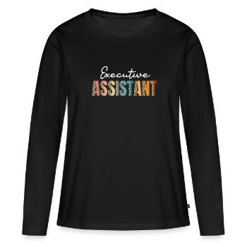 Assistant du Conseil d’administration - T-shirt manches longues Premium bio Femme - noir - Devant - Julia (174cm)