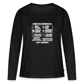 Funny Marketing Coordinator Apparel - Women's Premium Organic Long Sleeve Shirt - black - Front - Julia (174cm)