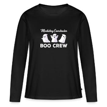 Coordonnatrice marketing Boo Crew Costume d’Halloween - T-shirt manches longues Premium bio Femme - noir - Devant - Julia (174cm)