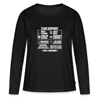 Soutien technique - T-shirt manches longues Premium bio Femme - noir - Devant - Julia (174cm)