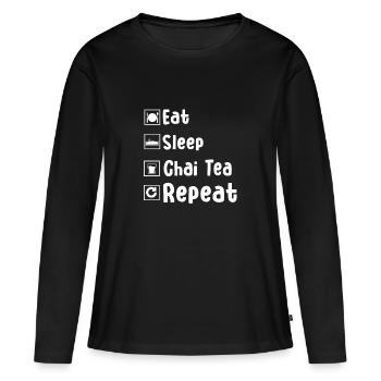 Chai Tee - Frauen Premium Bio Langarmshirt - Schwarz - Vorne - Julia (174cm)