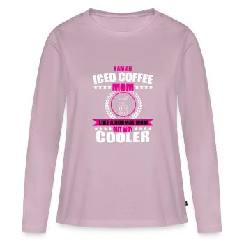 Iced Coffee Mama - Women's Premium Organic Long Sleeve Shirt - dusky pink - Front - Julia (174cm)