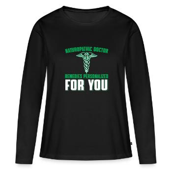 Naturopath Naturopathy - Women's Premium Organic Long Sleeve Shirt - black - Front - Julia (174cm)