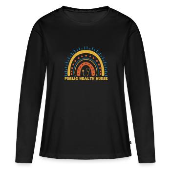 Infirmière en santé publique - T-shirt manches longues Premium bio Femme - noir - Devant - Julia (174cm)