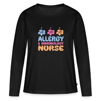 Allergie- und Immunologie Krankenschwester - Frauen Premium Bio Langarmshirt - Schwarz - Vorne - Julia (174cm)