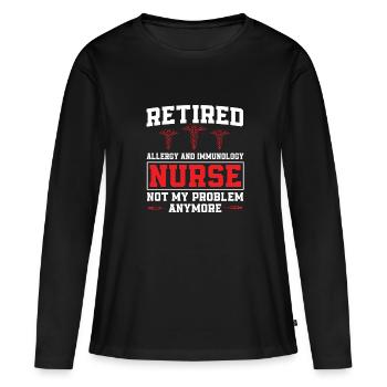 Pensionierte Allergie Krankenschwester - Frauen Premium Bio Langarmshirt - Schwarz - Vorne - Julia (174cm)
