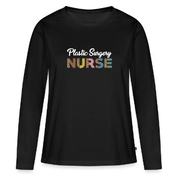 Plastische Chirurgie Krankenschwester Design - Frauen Premium Bio Langarmshirt - Schwarz - Vorne - Julia (174cm)