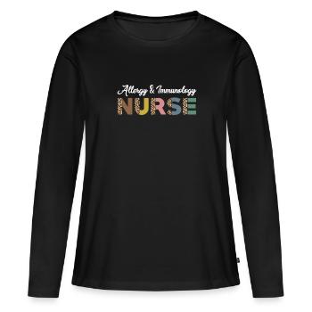Allergie- und Immunologie Krankenschwester - Frauen Premium Bio Langarmshirt - Schwarz - Vorne - Julia (174cm)
