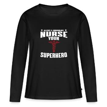 Allergie- Und Immunologiekrankenschwester - Frauen Premium Bio Langarmshirt - Schwarz - Vorne - Julia (174cm)