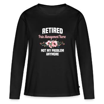 Infirmière en soulagement de la douleur - T-shirt manches longues Premium bio Femme - noir - Devant - Julia (174cm)