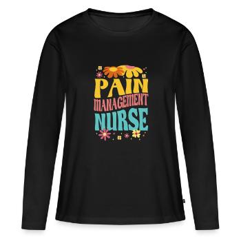 Infirmière du service de la douleur - T-shirt manches longues Premium bio Femme - noir - Devant - Julia (174cm)