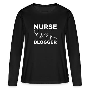 Nurse Blogger - Women's Premium Organic Long Sleeve Shirt - black - Front - Julia (174cm)
