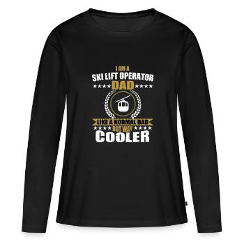 Ski lift operator Papa - Women's Premium Organic Long Sleeve Shirt - black - Front - Julia (174cm)