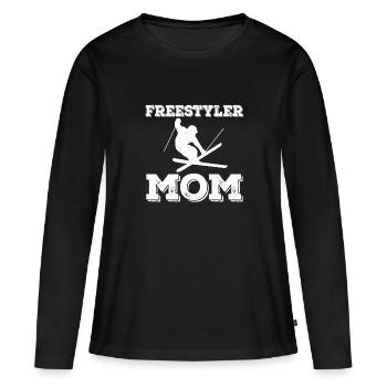 Freestyler Mama Freestyle Ski Muttertag - Frauen Premium Bio Langarmshirt - Schwarz - Vorne - Julia (174cm)