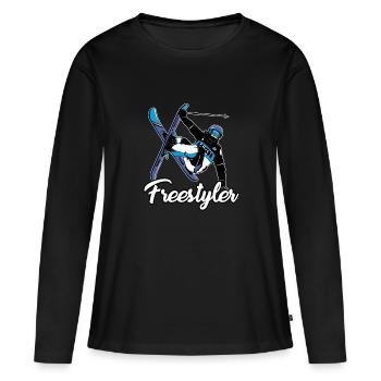 Tolles Freestyler Outfit Freestyle Ski - Frauen Premium Bio Langarmshirt - Schwarz - Vorne - Julia (174cm)