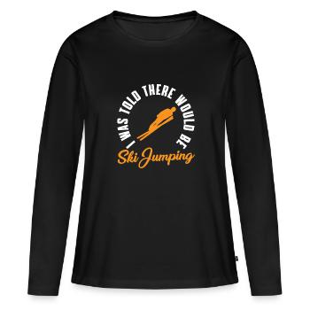 Drôle d’humour de saut à ski - T-shirt manches longues Premium bio Femme - noir - Devant - Julia (174cm)