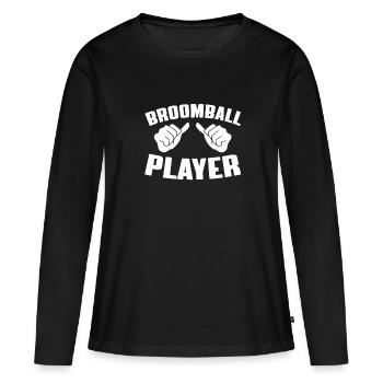 Joueur de ballon-balai - T-shirt manches longues Premium bio Femme - noir - Devant - Julia (174cm)
