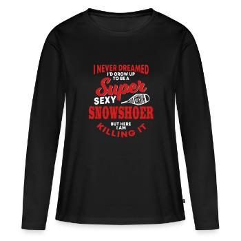 Randonneurs en raquettes Raquettes - T-shirt manches longues Premium bio Femme - noir - Devant - Julia (174cm)