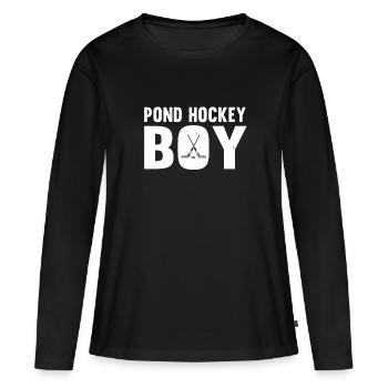 Garçon de hockey sur étang - T-shirt manches longues Premium bio Femme - noir - Devant - Julia (174cm)