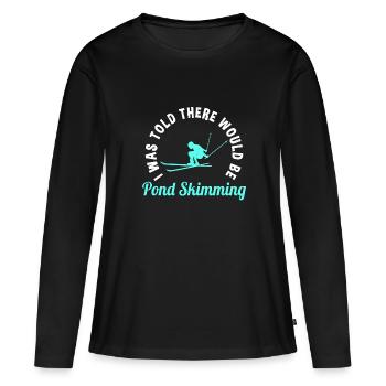 Drôle de cadeau d’écrémage d’étang - T-shirt manches longues Premium bio Femme - noir - Devant - Julia (174cm)