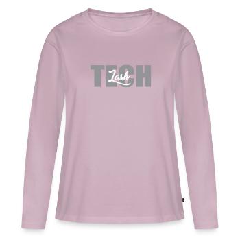 Lettrage de technicien de cils - T-shirt manches longues Premium bio Femme - rose poudré - Devant - Julia (174cm)