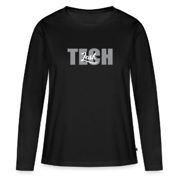 Lettrage de technicien de cils - T-shirt manches longues Premium bio Femme - noir - Devant - Julia (174cm)