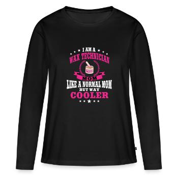 Technicienne en cire Maman Épilation Femmes - T-shirt manches longues Premium bio Femme - noir - Devant - Julia (174cm)