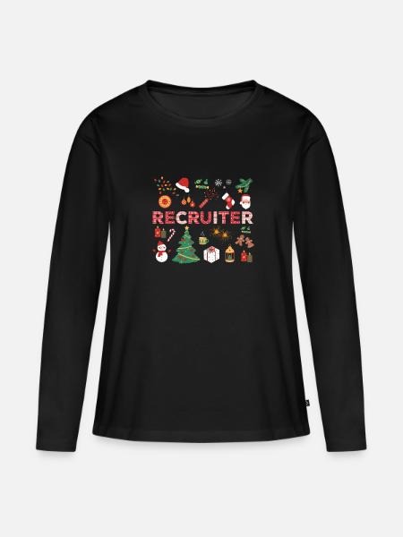 HR Recruiter Weihnachtskostüm - Frauen Premium Bio Langarmshirt - Schwarz