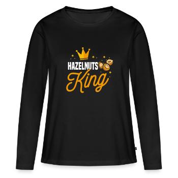 Roi des noisettes - T-shirt manches longues Premium bio Femme - noir - Devant - Julia (174cm)