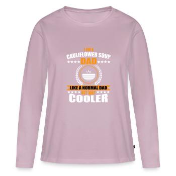 soupe de chou-fleur papa - T-shirt manches longues Premium bio Femme - rose poudré - Devant - Julia (174cm)
