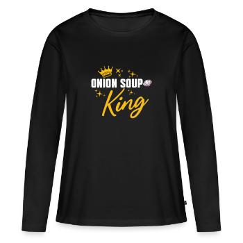 Zwiebelsuppen König - Frauen Premium Bio Langarmshirt - Schwarz - Vorne - Julia (174cm)