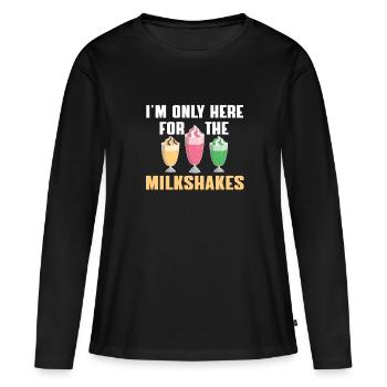 Milkshakes T-Shirt - T-shirt manches longues Premium bio Femme - noir - Devant - Julia (174cm)