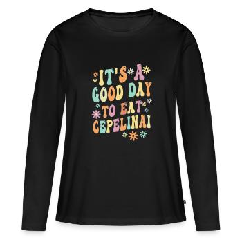 Cepelinai Sprichwort - Frauen Premium Bio Langarmshirt - Schwarz - Vorne - Julia (174cm)