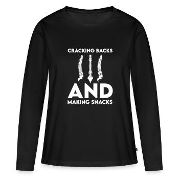 Treatment of Chiropractor Spine Straightening - Women's Premium Organic Long Sleeve Shirt - black - Front - Julia (174cm)