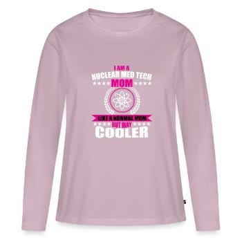 Maman technologue en médecine nucléaire - T-shirt manches longues Premium bio Femme - rose poudré - Devant - Julia (174cm)