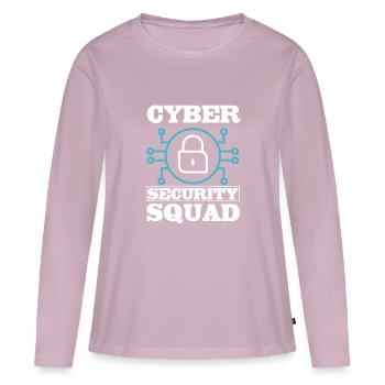 Escouade de cybersécurité - T-shirt manches longues Premium bio Femme - rose poudré - Devant - Julia (174cm)