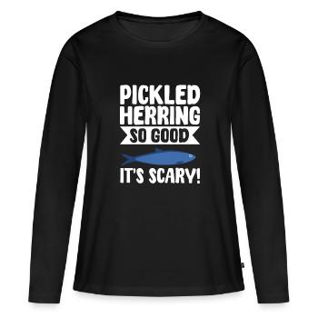 eFunny Hareng mariné idée cadeau - T-shirt manches longues Premium bio Femme - noir - Devant - Julia (174cm)