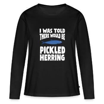 Conception de hareng mariné - T-shirt manches longues Premium bio Femme - noir - Devant - Julia (174cm)