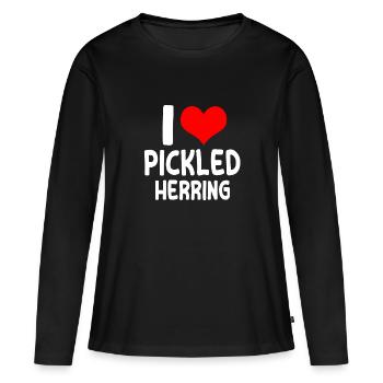 CoutureJ’adore le hareng mariné - T-shirt manches longues Premium bio Femme - noir - Devant - Julia (174cm)