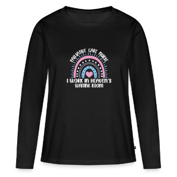 Soins palliatifs - T-shirt manches longues Premium bio Femme - noir - Devant - Julia (174cm)