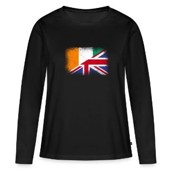 Côte d’Ivoire Grande-Bretagne - T-shirt manches longues Premium bio Femme - noir - Devant - Julia (174cm)