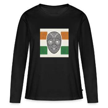 Côte d’Ivoire, Afrique de l’Ouest, Eléphant, Ivoirien - T-shirt manches longues Premium bio Femme - noir - Devant - Julia (174cm)