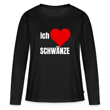 Ich liebe Schwänze Penis, Männer, Sex, Erotik - Frauen Premium Bio Langarmshirt - Schwarz - Vorne - Julia (174cm)