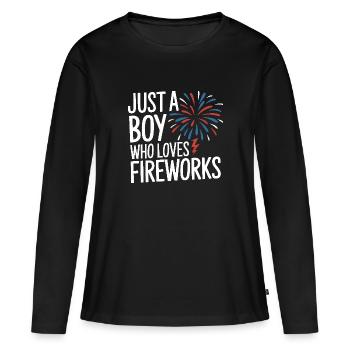 Pyrotechnie Feux d’artifice Pyrotechnie - T-shirt manches longues Premium bio Femme - noir - Devant - Julia (174cm)