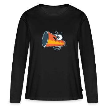 Embouchure de sac chuchoteur mégaphone - T-shirt manches longues Premium bio Femme - noir - Devant - Julia (174cm)