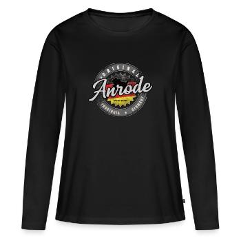 Allemagne d’origine Thuringe Anrode - T-shirt manches longues Premium bio Femme - noir - Devant - Julia (174cm)