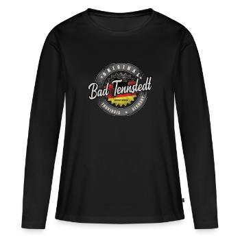 Allemagne d’origine Thuringe Bad Tennstedt - T-shirt manches longues Premium bio Femme - noir - Devant - Julia (174cm)